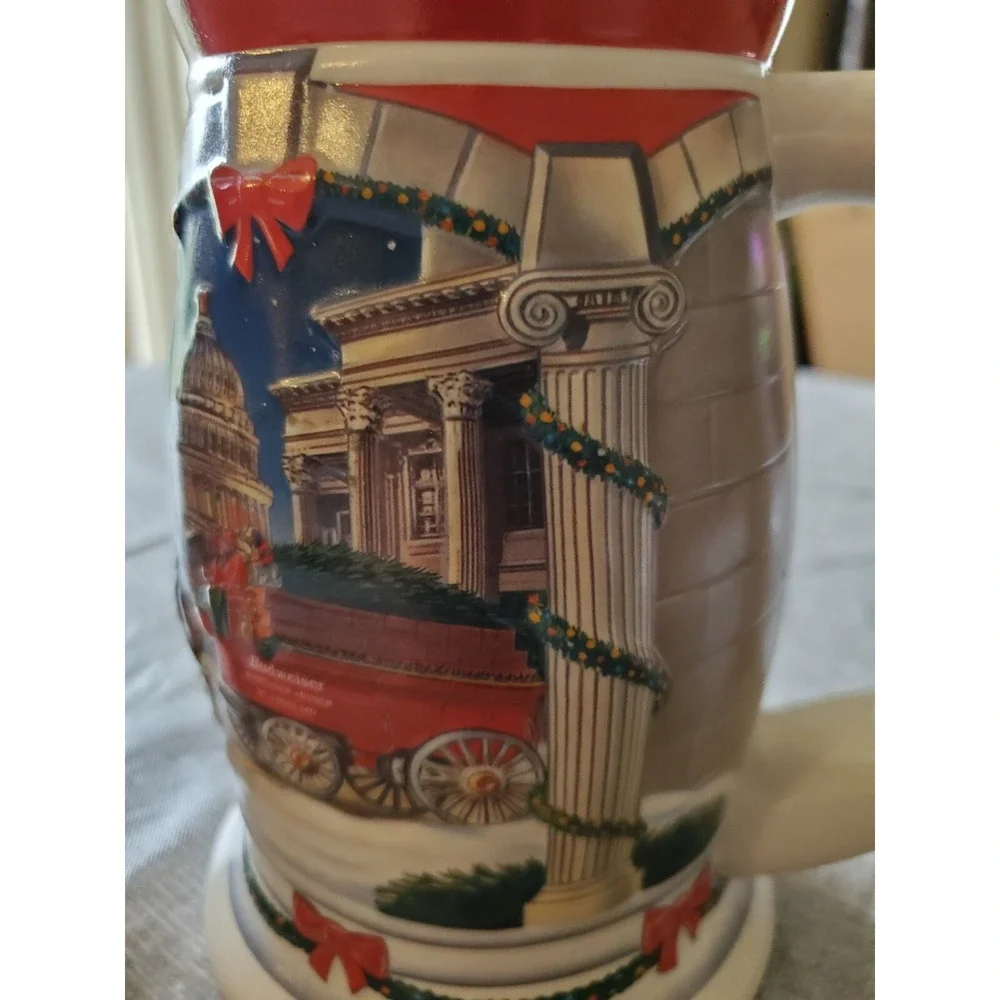 2001 & 2008 Anheuser Busch Budweiser Holiday Steins lot of 2 Washington DC Excel